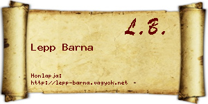 Lepp Barna névjegykártya